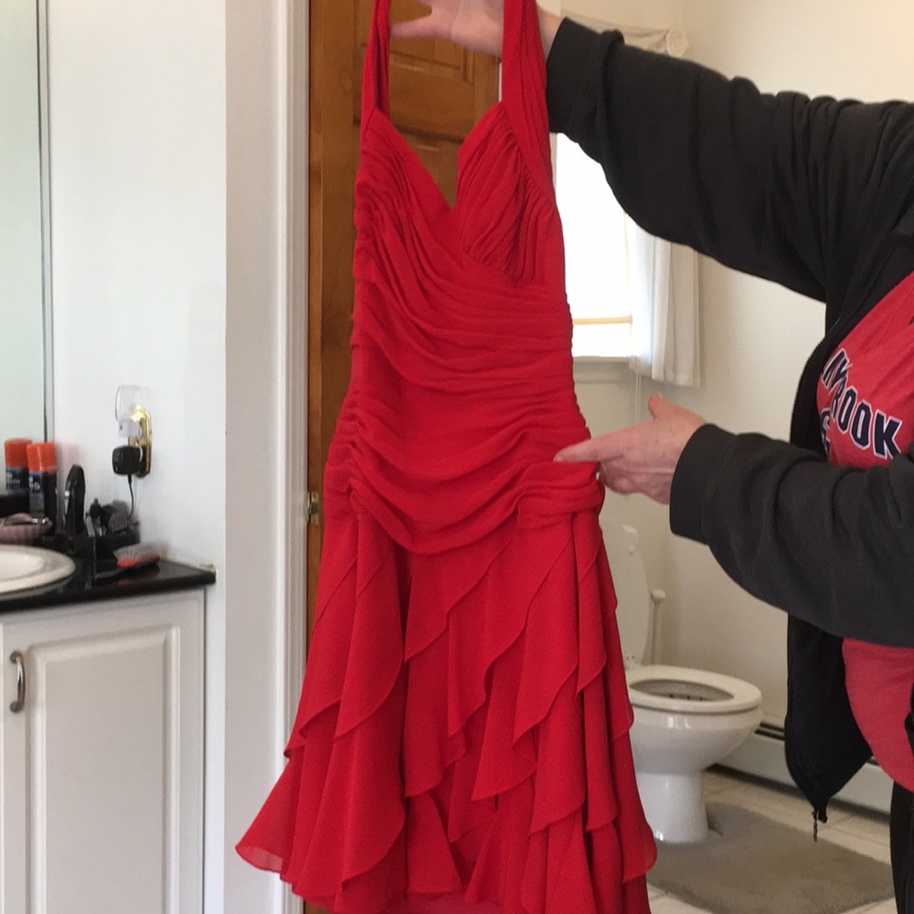 BB Collections Red Ruffle Mini Dress